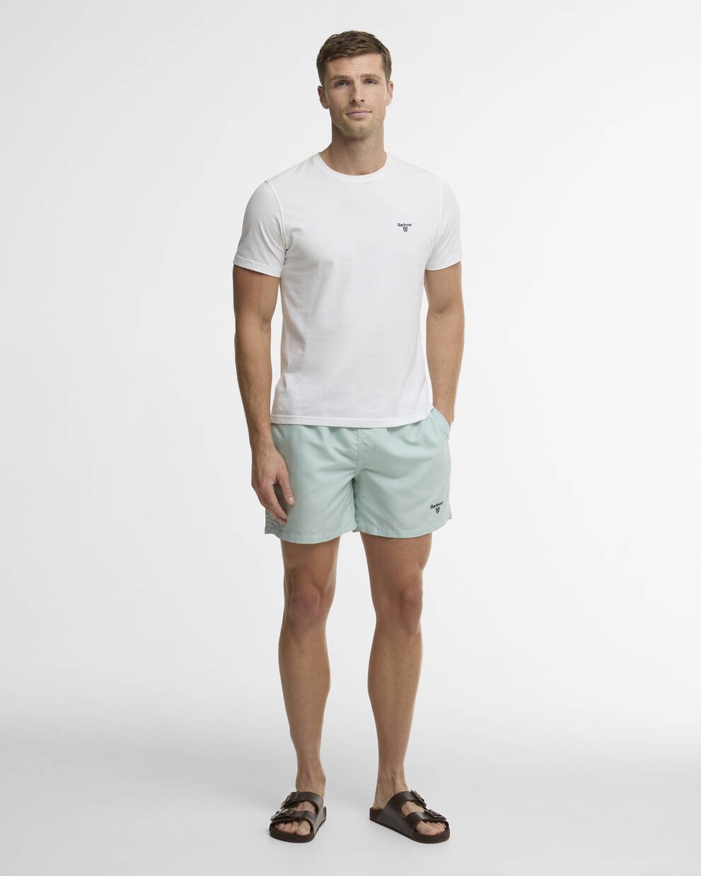 Water Reactive Leaf Print Swim Shorts