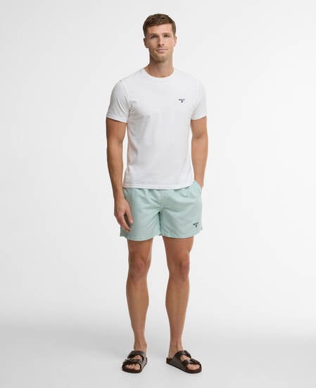 Water Reactive Leaf Print Swim Shorts Mint Blue