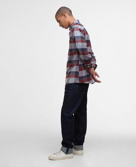 Portdown Tailored Long-Sleeved Shirt Light Grey Marl