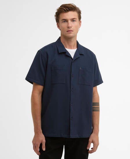 Wayback Waffle Short-Sleeved Shirt Navy