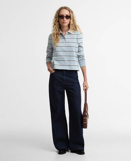 Langarmshirt Ashwell Striped Rugby Celestial Blue Stripe