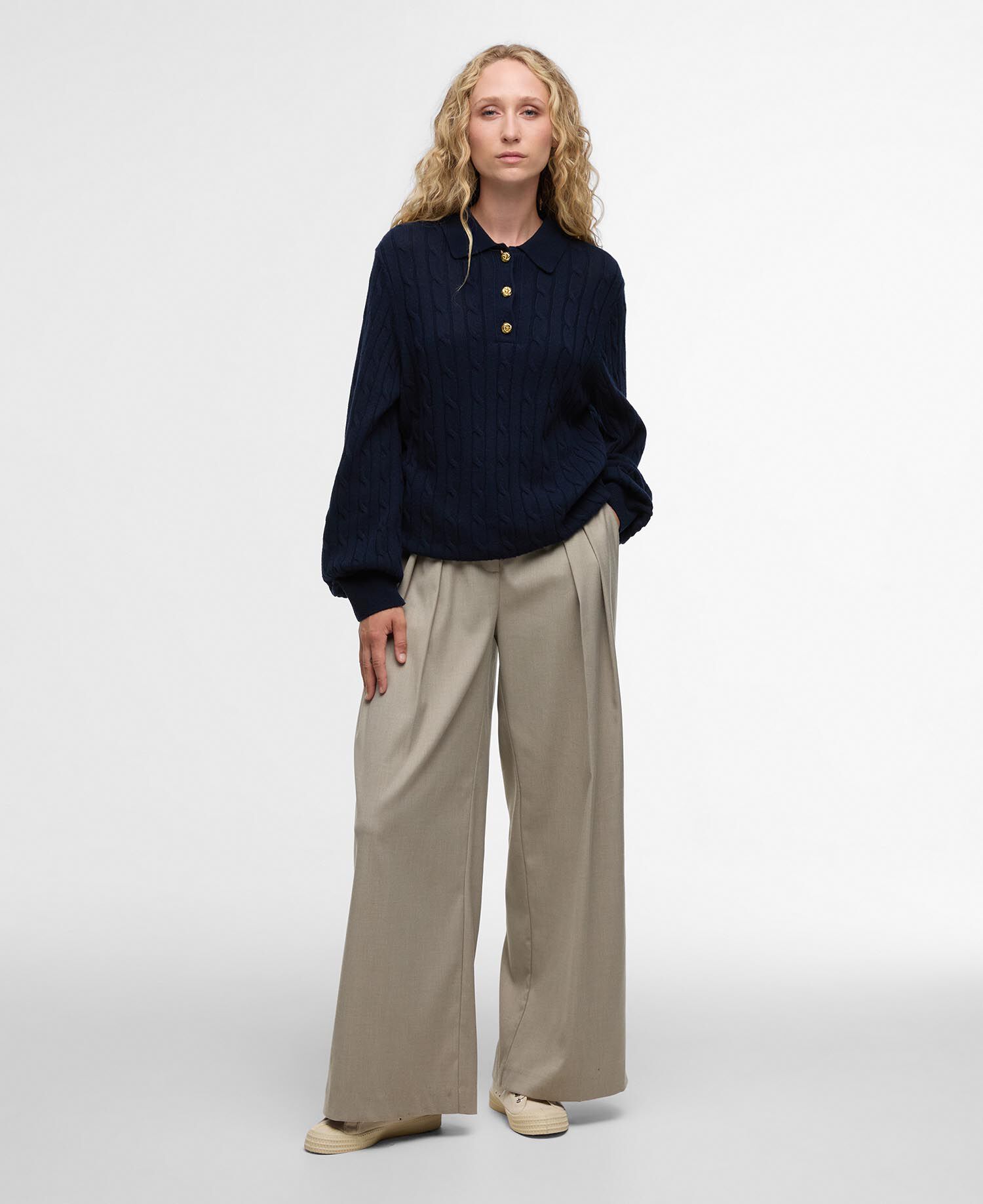 Maglione con colletto Evie Navy