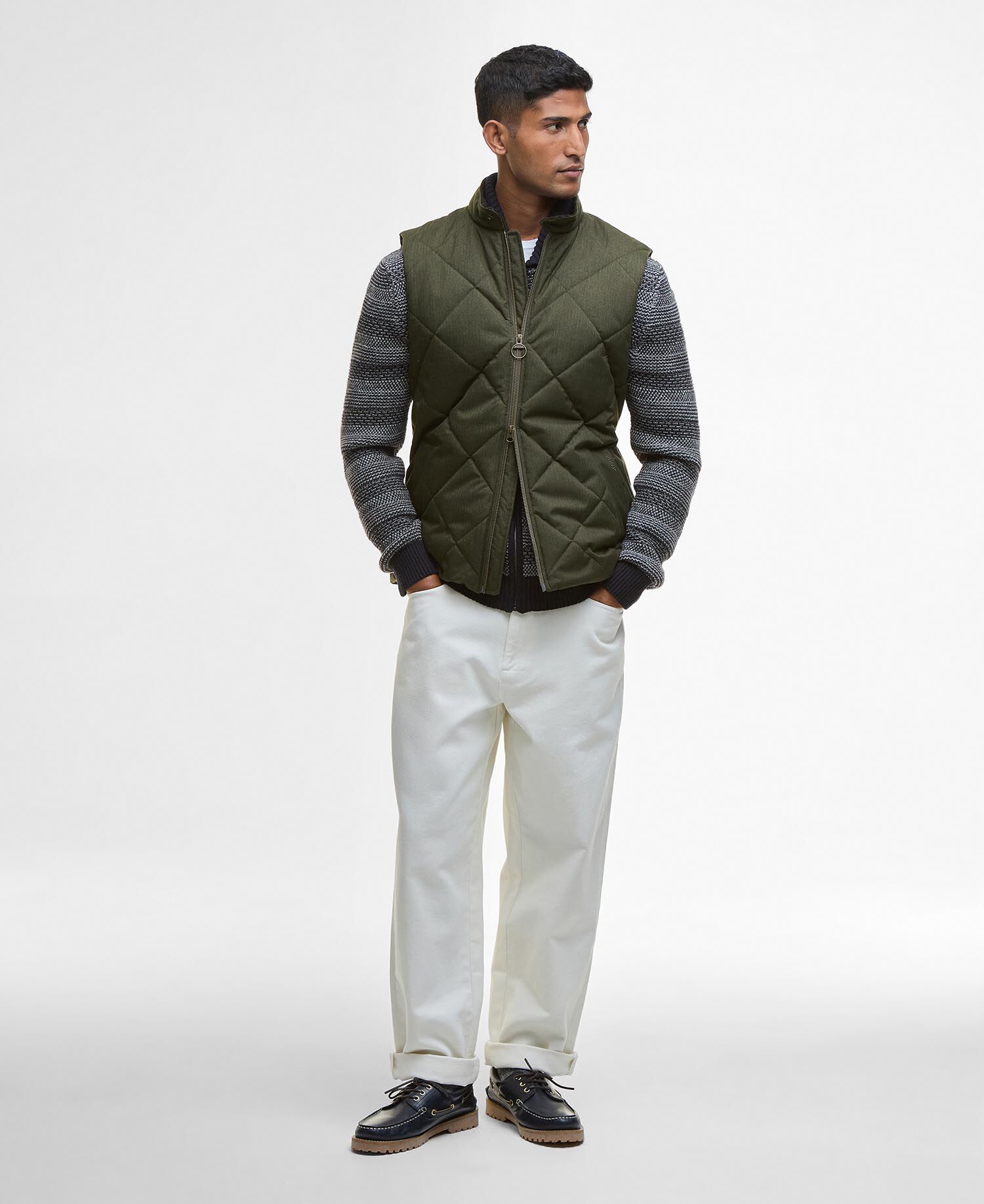 City Harrington Quilted Gilet Olive