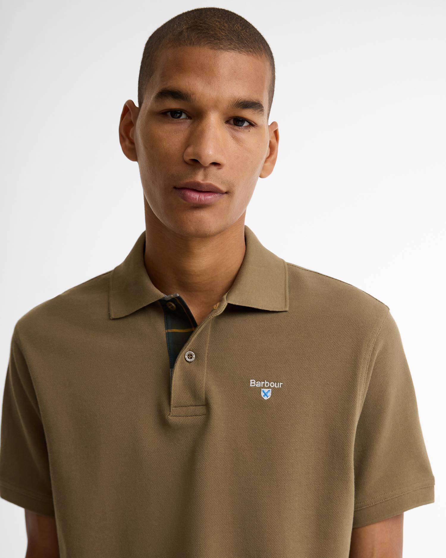Tartan Pique Polo Shirt Clay image number 3