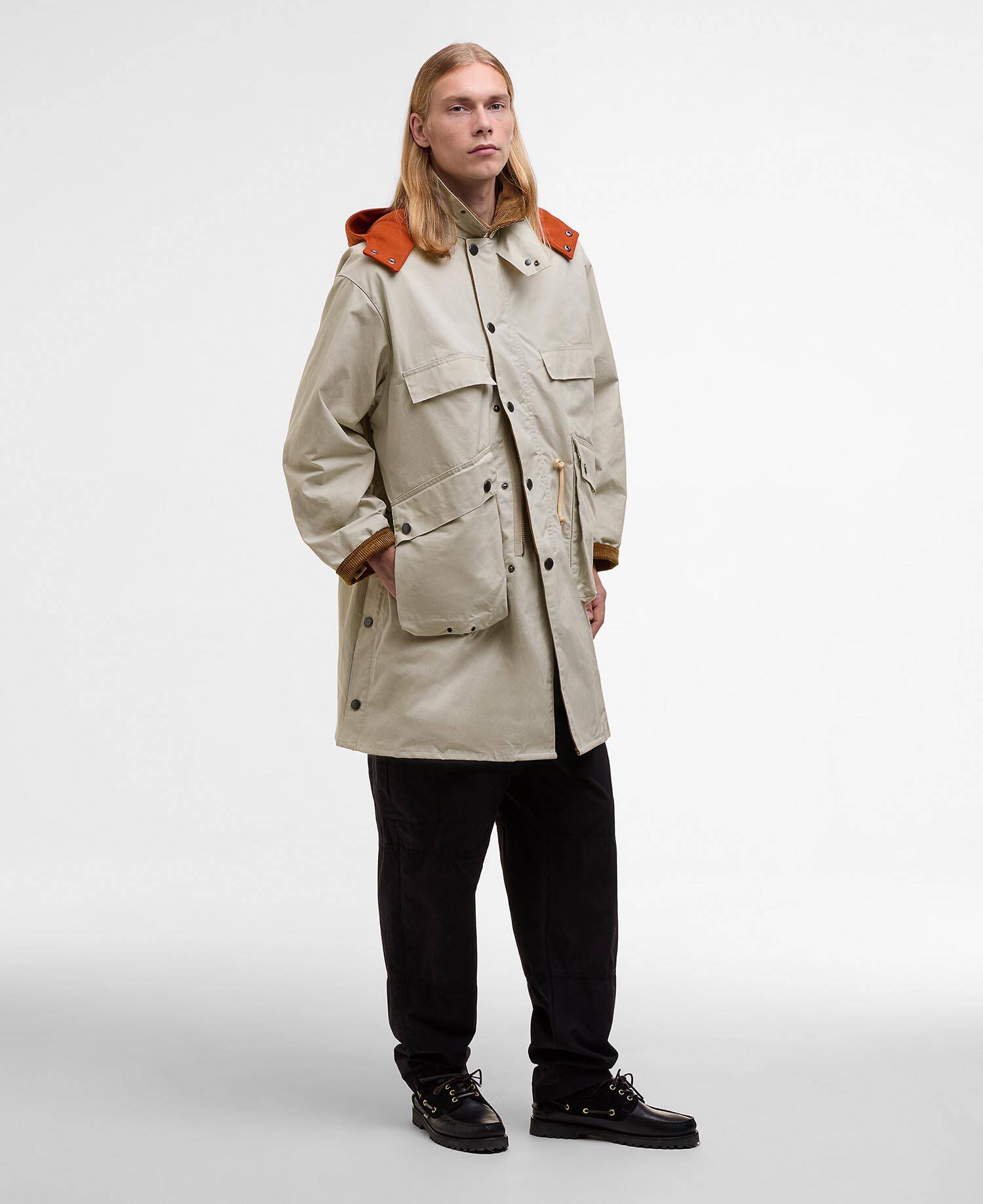 Barbour x Kaptain Sunshine Oversized Bedale Casual Field Coat Clay image number 1