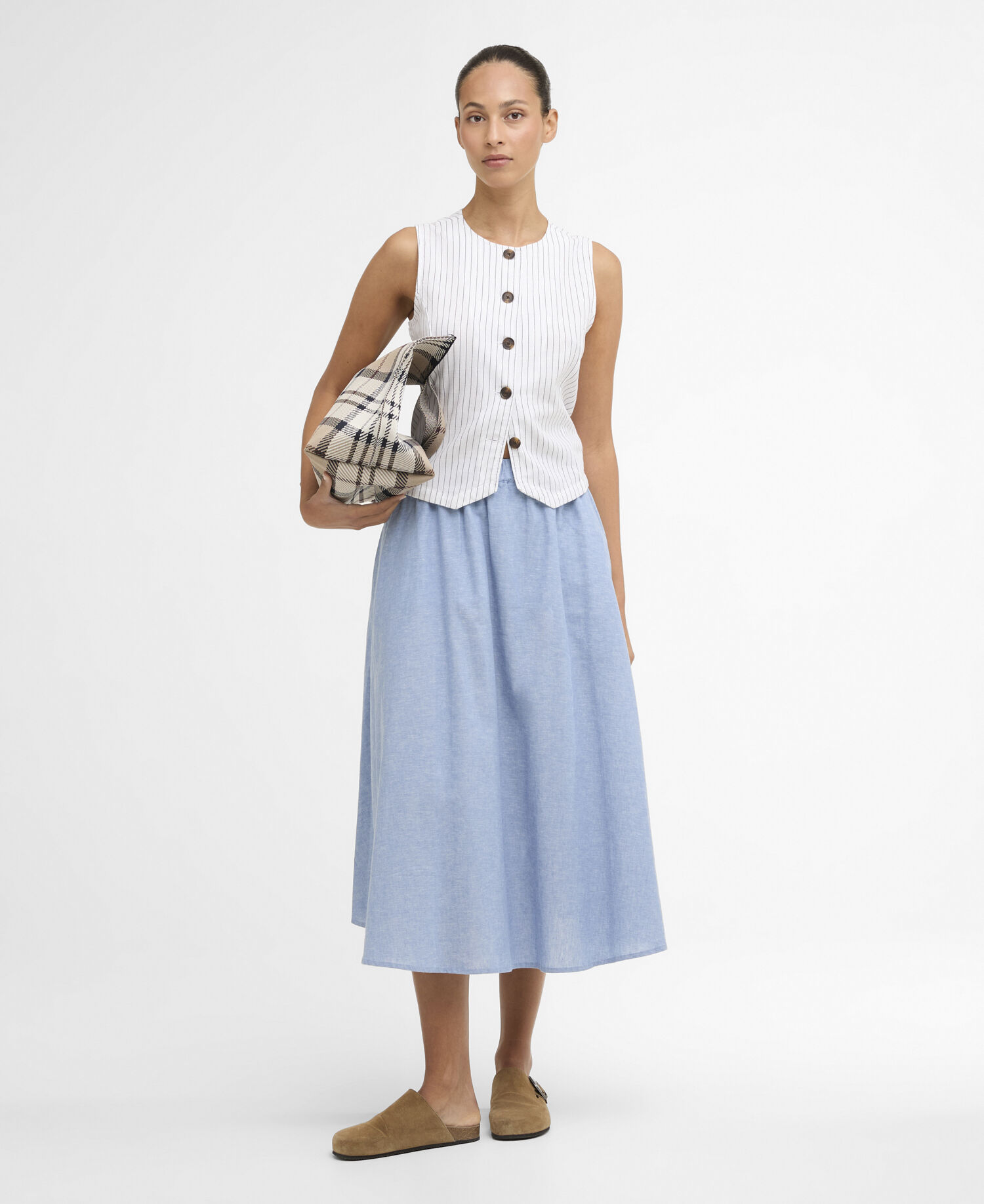 Sutton Midi Skirt Light Chambray