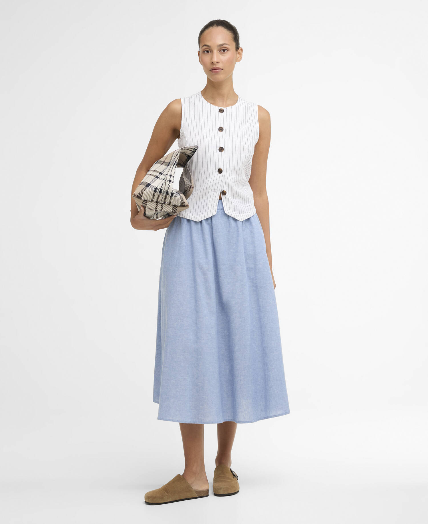 Sutton Midi Skirt Light Chambray image number 0