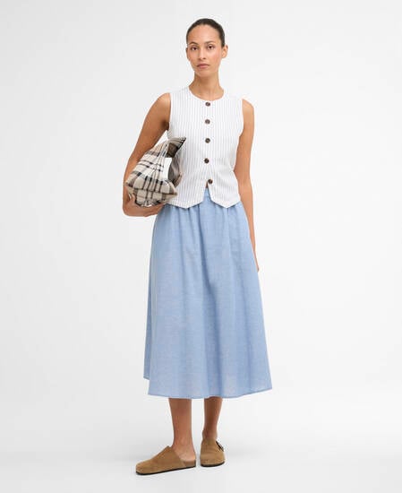 Sutton Midi Skirt Light Chambray