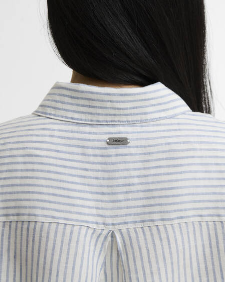 Marine Relaxed Long-Sleeved Shirt Chambray Stripe