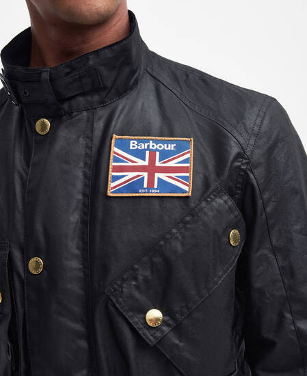 Union Jack International Waxed Jacket Classic Black