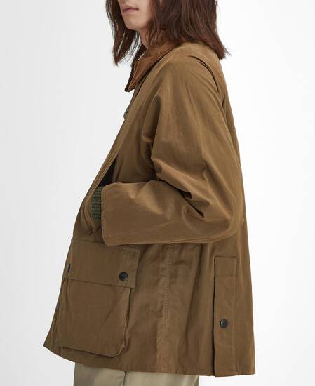 Peached Oversized Bedale Casual Jacket Dark Sand