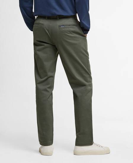 Suede Sateen Tailored Trousers Olive
