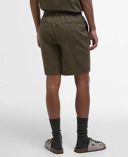 Cotton Linen Relaxed Shorts Light Sage