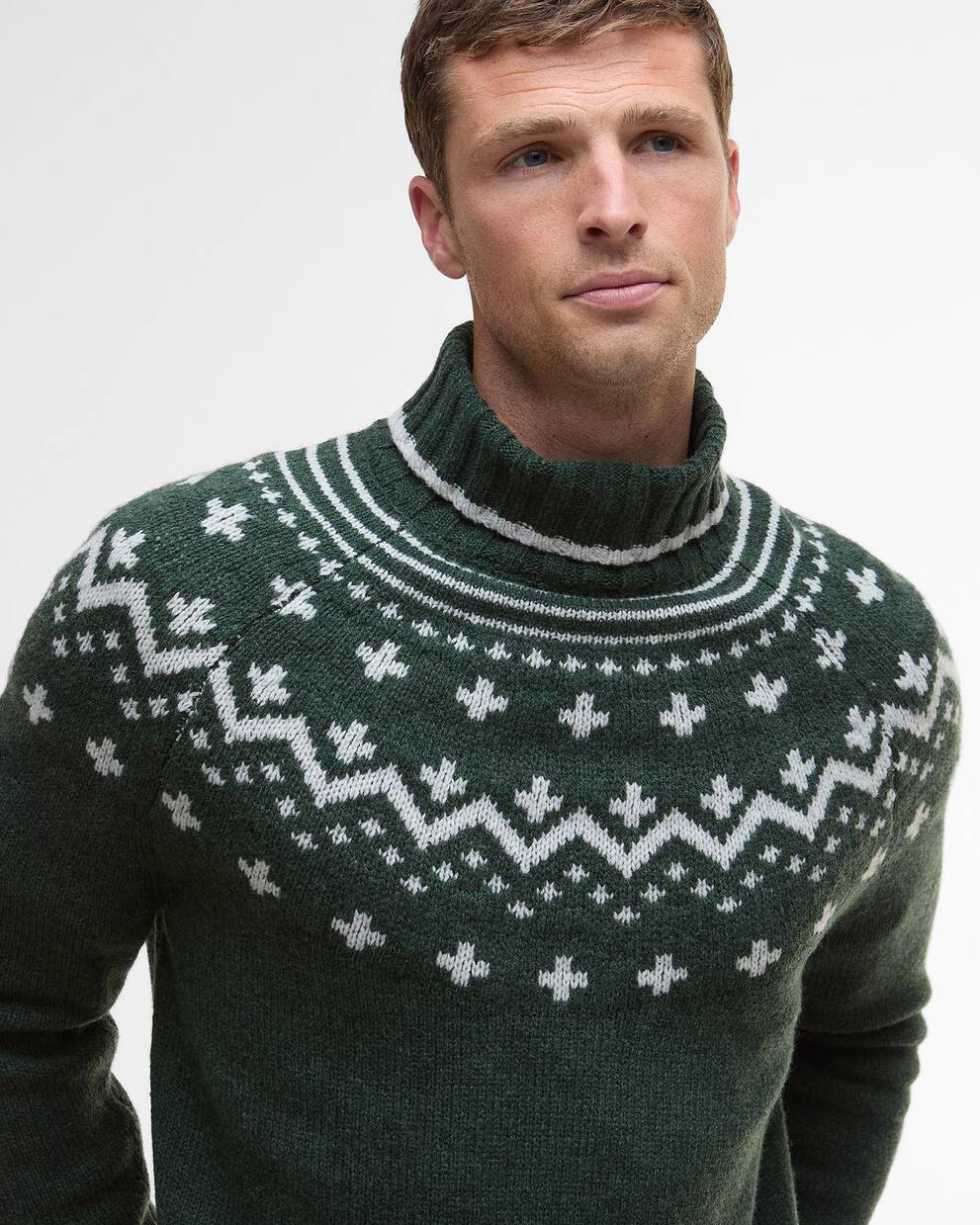 Maglione Hewton con collo alto con risvolto e motivo Fair Isle