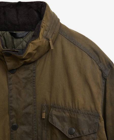 Barbour Re-Loved Sapper Waxed Jacket - Size L Olive
