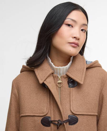 Melody Wool Duffle Coat Camel/Hessian Tartan