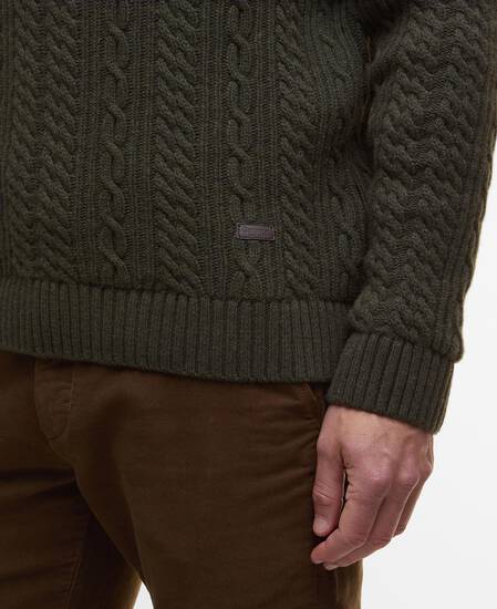 Lowfen Cable-Knit Jumper Olive