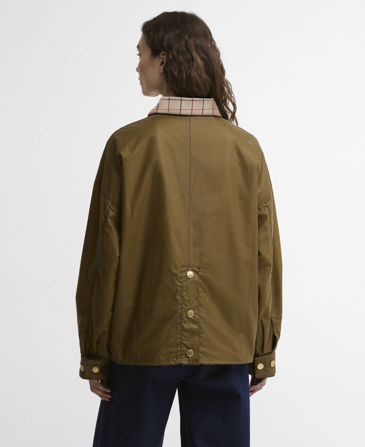 Launton Waxed Jacket Sand/Beige Tattersall