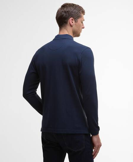 Essential Long-Sleeved Polo Shirt Navy/Winterberry