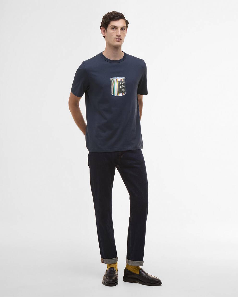 T-shirt con stampa barattolo di cera Paul Smith loves Barbour