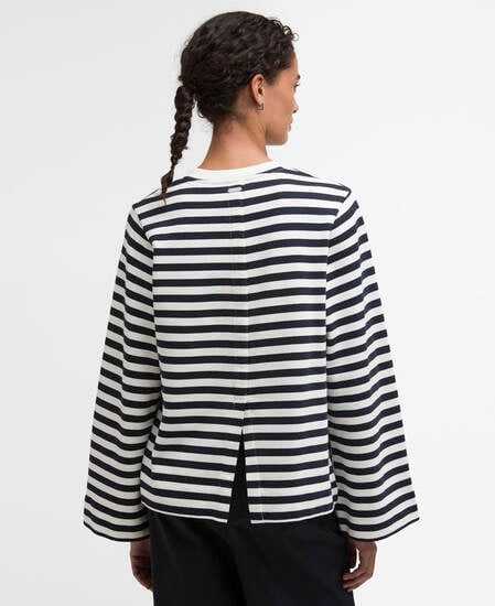 Sweatshirt Layla Cloud/Dark Navy Stripe