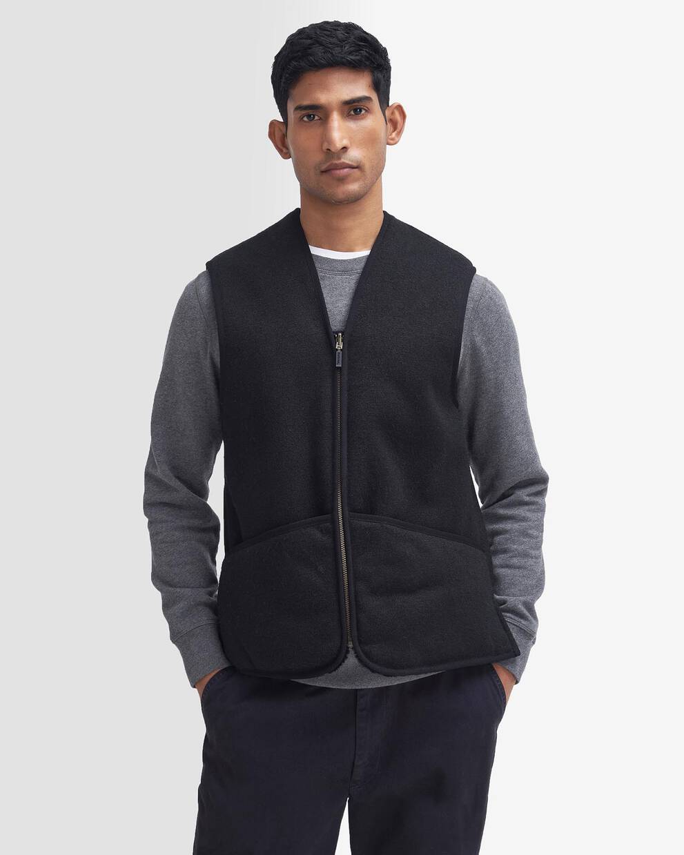 Gilet/fodera in pile caldo con cerniera