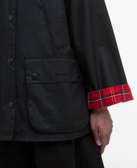 Women's Bedale Waxed Jacket Black/Cardinal Women's Bedale Waxed Jacket Black/Cardinal