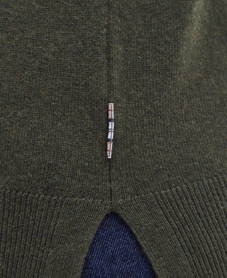 Pendle Crew Neck Jumper Olive-Hessian Tartan