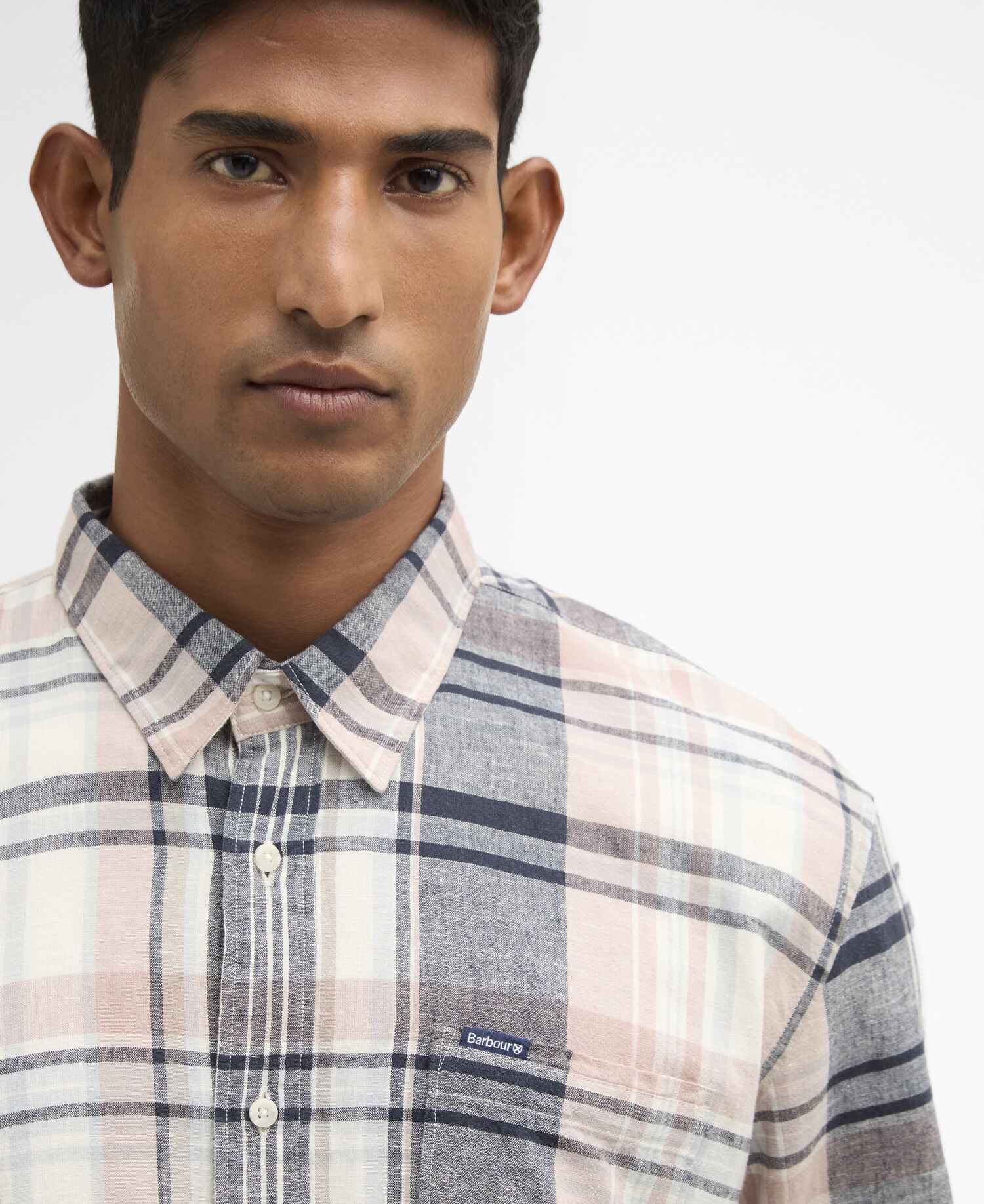 Holwick Checked Long-Sleeved Relaxed Shirt Navy