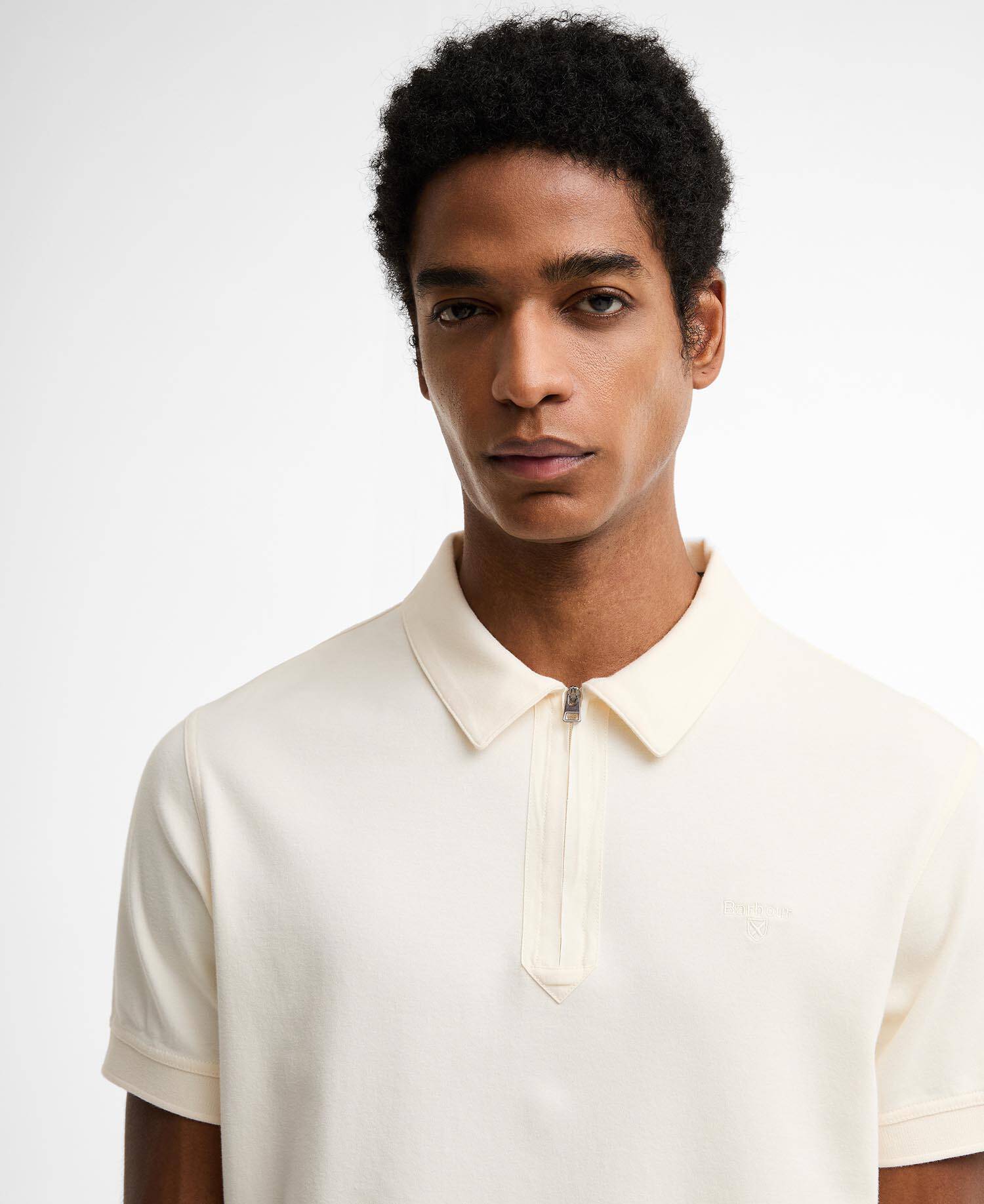 Polo Crakehall leggermente aderente Whisper White image number 3