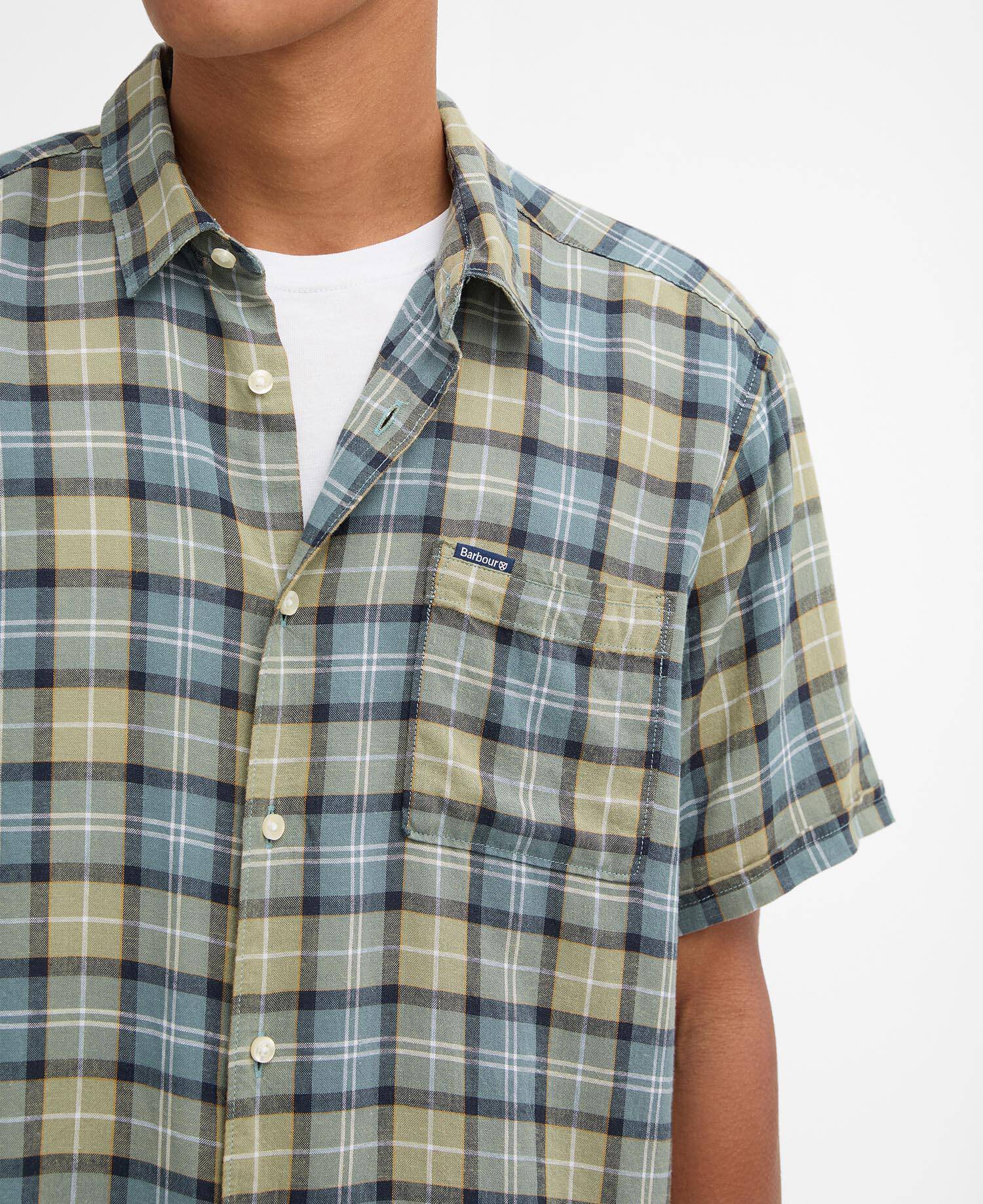 Camicia a maniche corte Midfield in tartan dalla vestibilit&agrave; regular Highland Loch Tartan image number 3