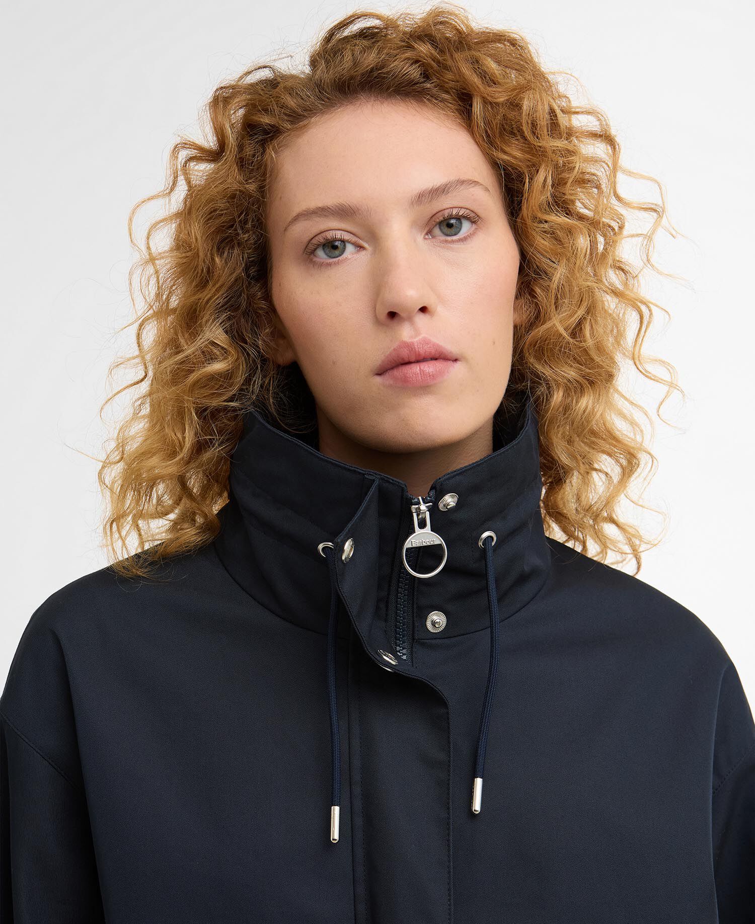 Bronwyn Funnel-Neck Showerproof Jacket Dark Navy/Dress Navy Tartan
