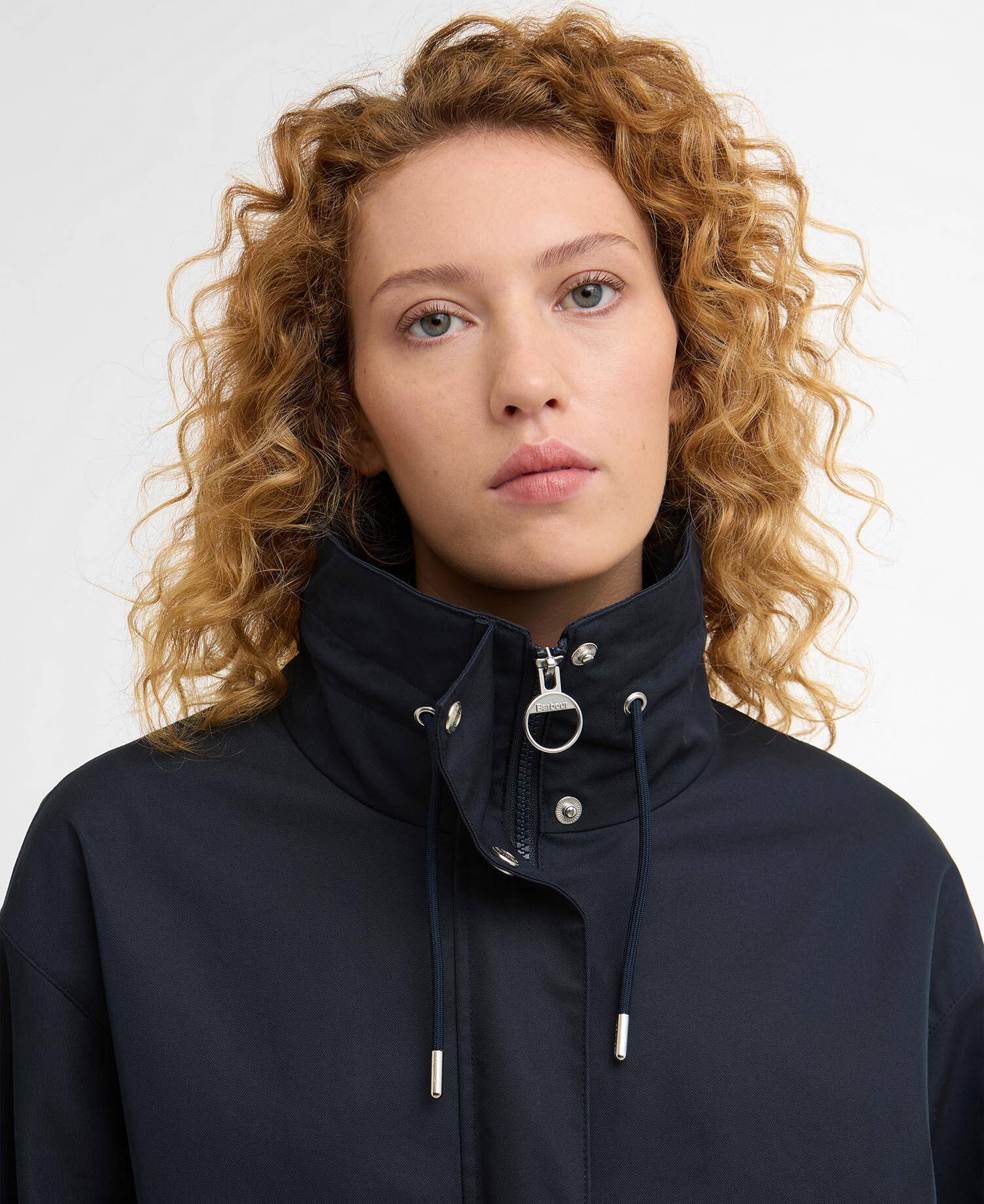 Bronwyn Funnel-Neck Showerproof Jacket Dark Navy/Dress Navy Tartan image number 3