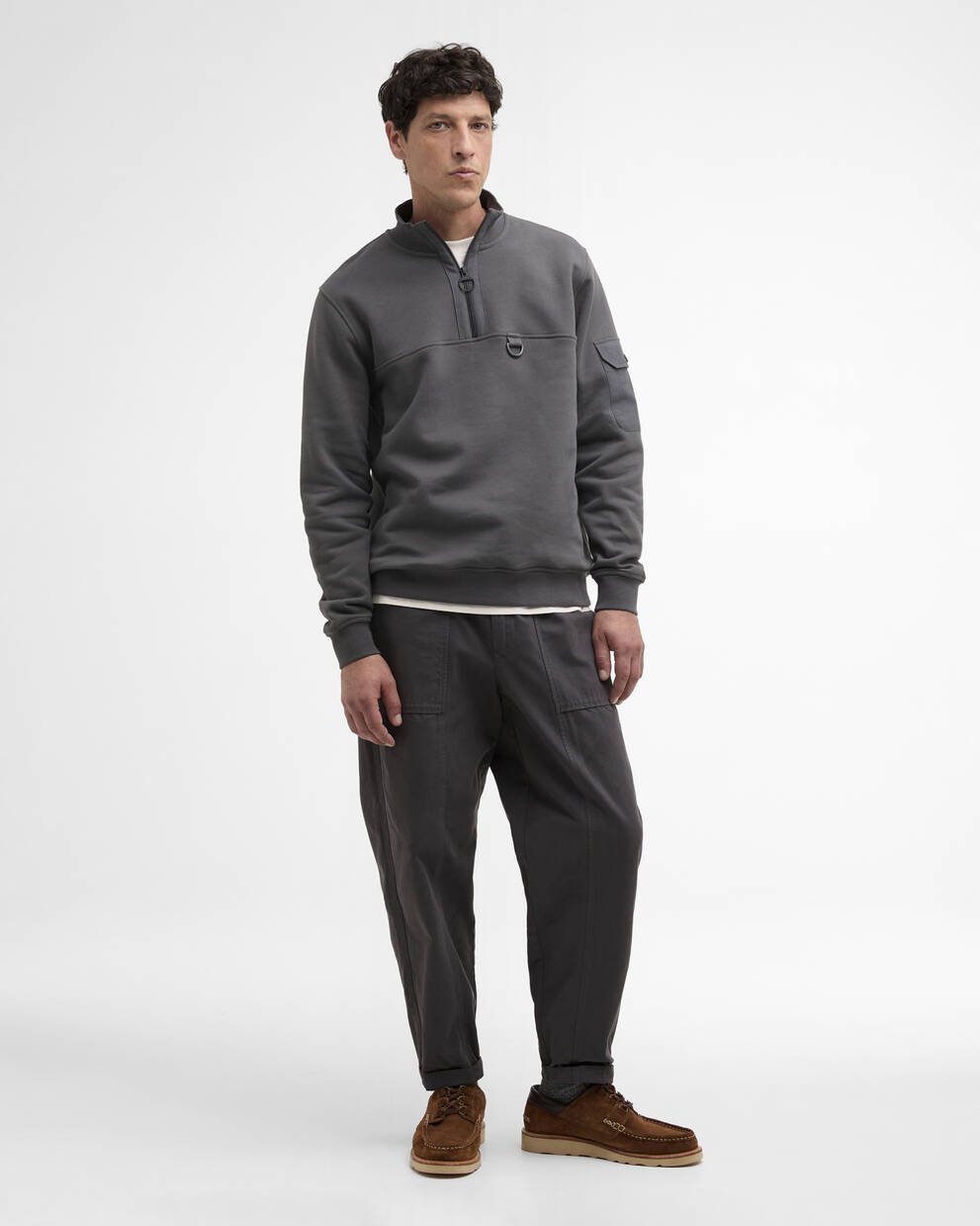 Maglione con zip corta dalla vestibilit&agrave; comoda Galloway