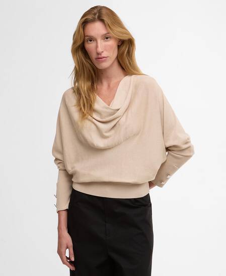 Nia Cowl-Neck Jumper Cement