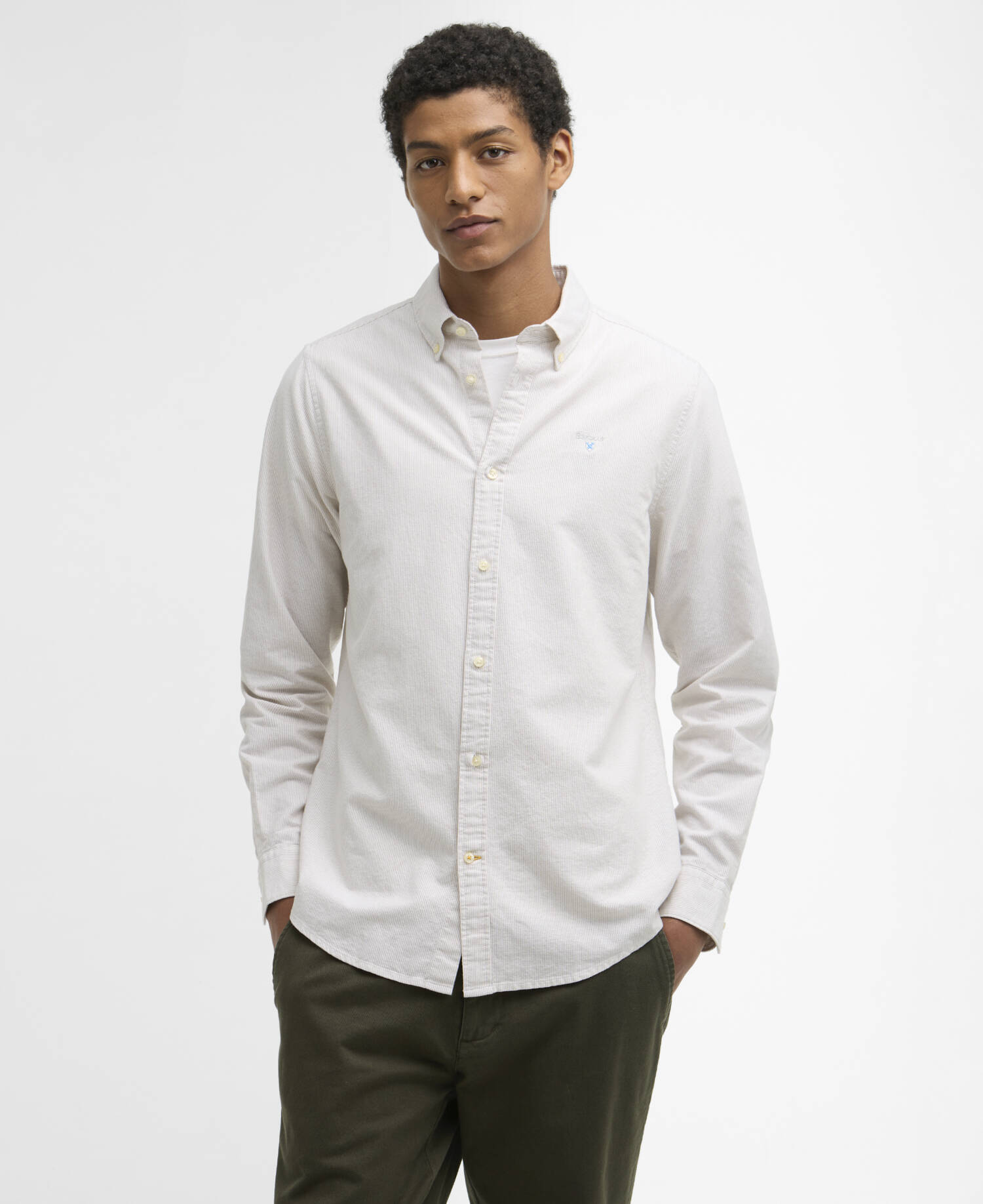 Striped Oxford Tailored Long-Sleeved Shirt image number 0