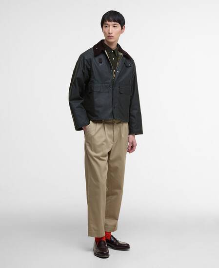 Modified Spey Waxed Jacket Sage