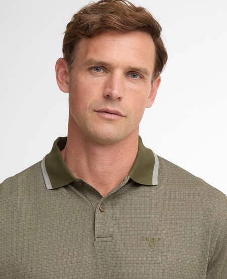 Weston Textured Polo Shirt Mid Olive