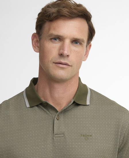 Weston Textured Polo Shirt Mid Olive