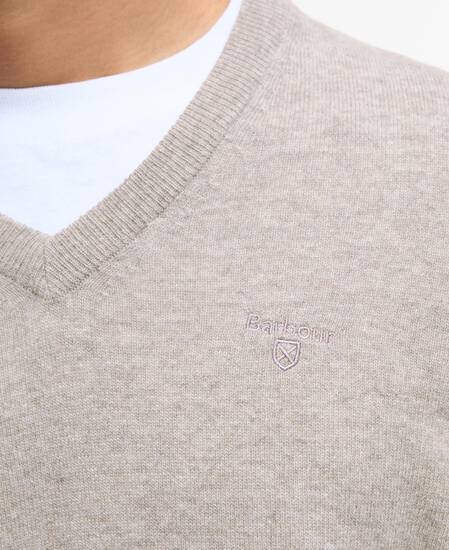 Essential V-Neck Jumper Washed Stone Essential V-Neck Jumper Washed Stone