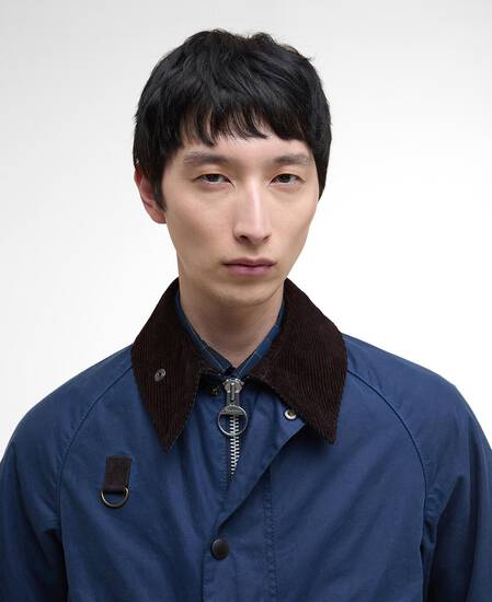 Spey Slim Waxed Jacket Washed Cobalt