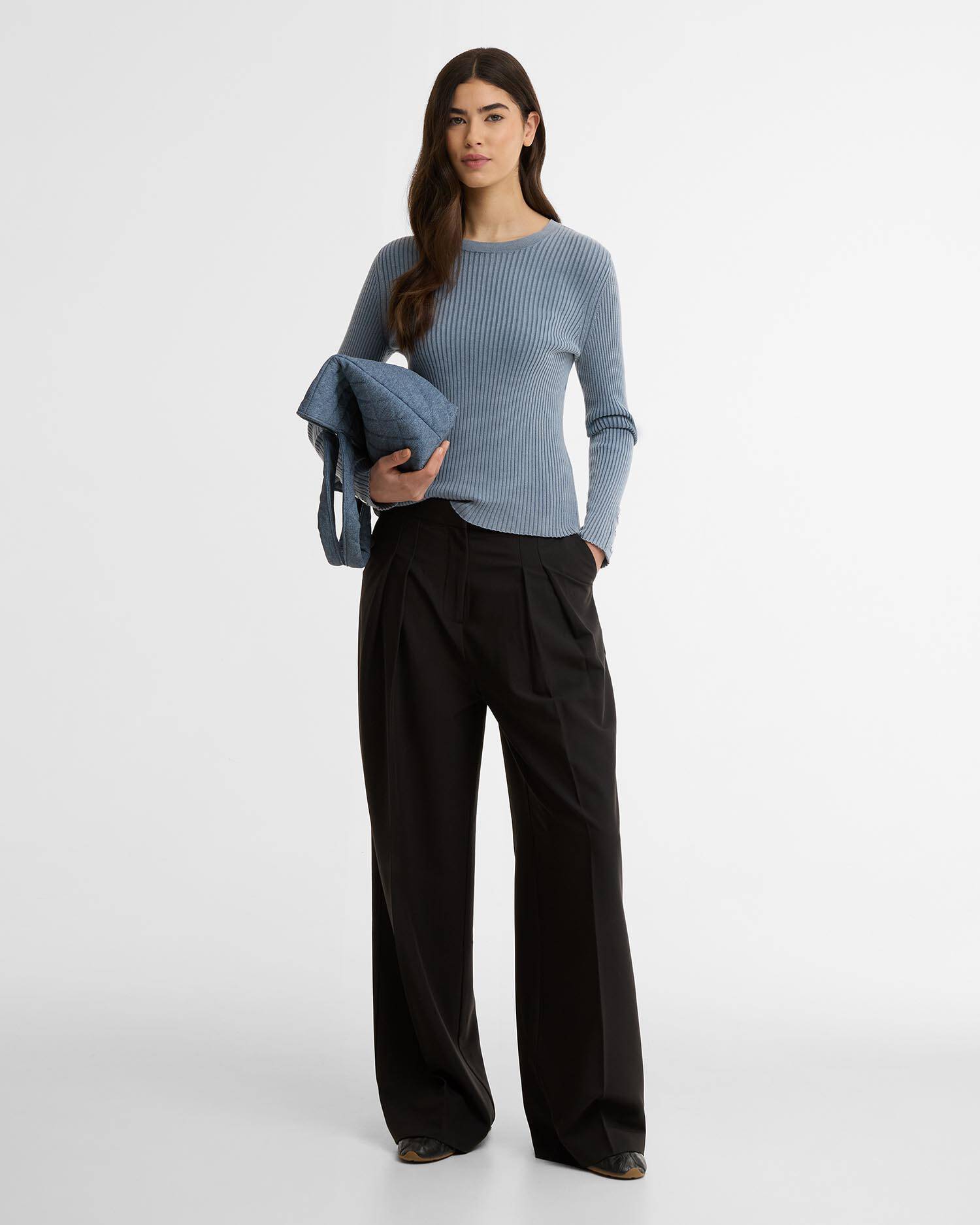 Pullover Seren Rib-Knit Washed Pearl Blue image number 1