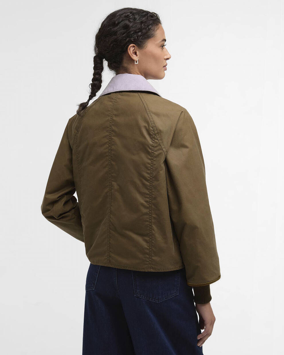 Cropped Beadnell Waxed Jacket Sand/Dress/Heather Mist