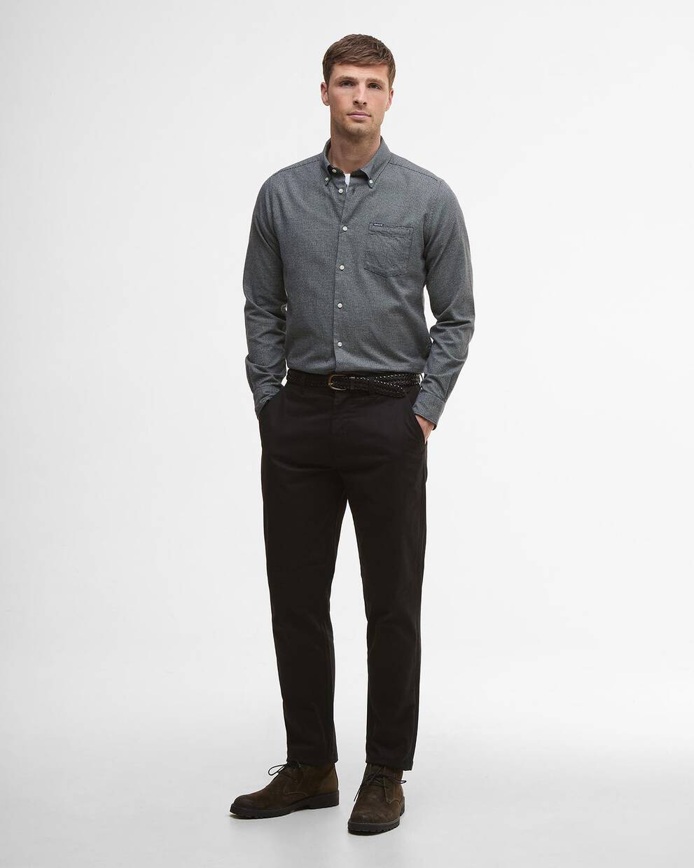 Suede Sateen Tailored Trousers