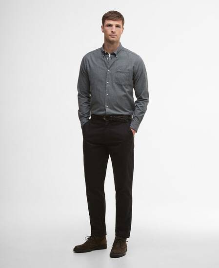 Pantaloni in rasatello scamosciato dalla vestibilità leggermente aderente Black Pantaloni in rasatello scamosciato dalla vestibilità leggermente aderente Black