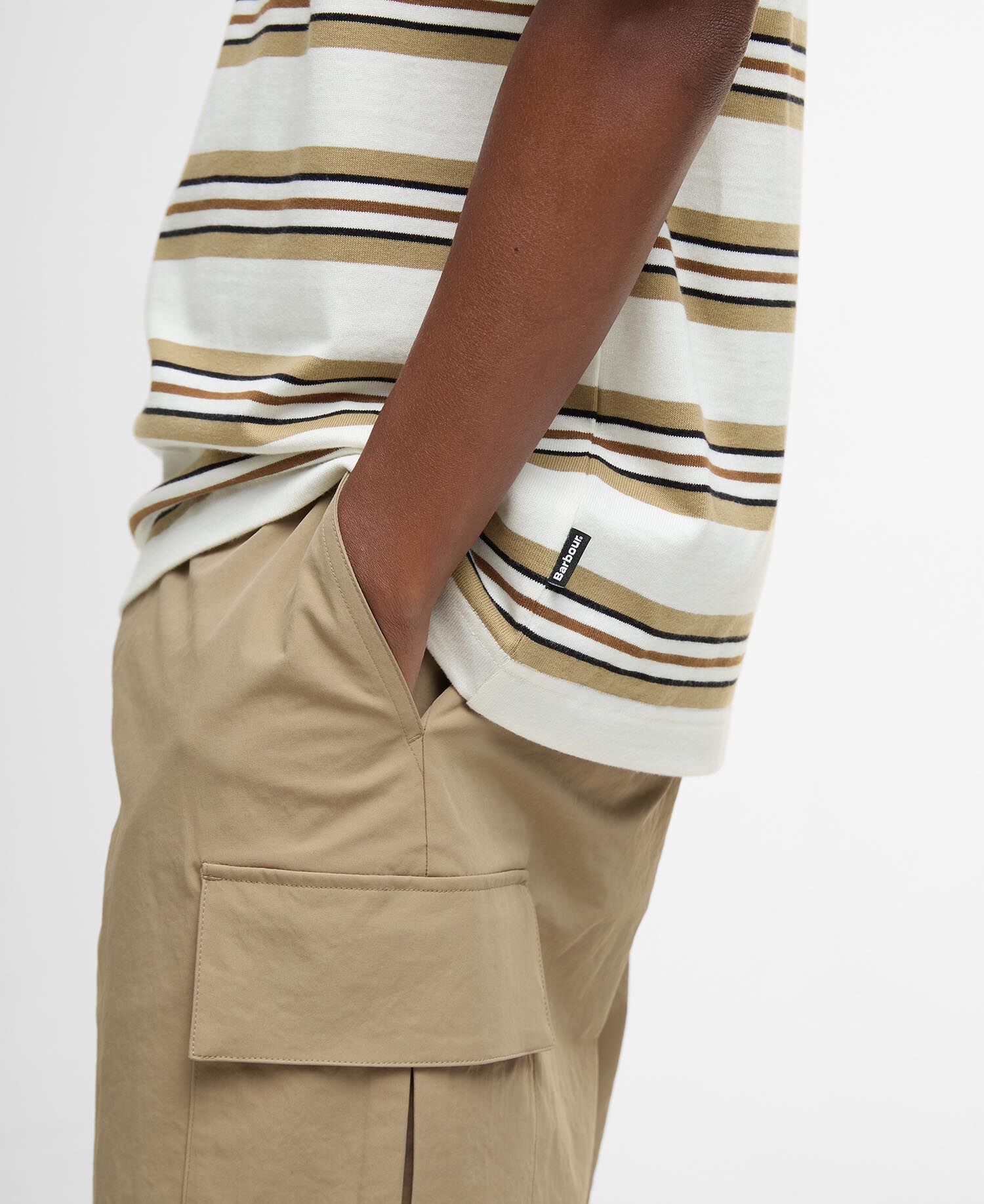 T-shirt a righe Sandwick dalla vestibilit&agrave; comoda Whisper White