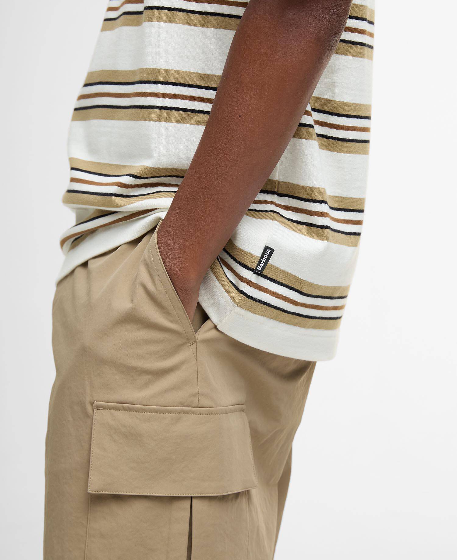 T-shirt a righe Sandwick dalla vestibilit&agrave; comoda Whisper White image number 4