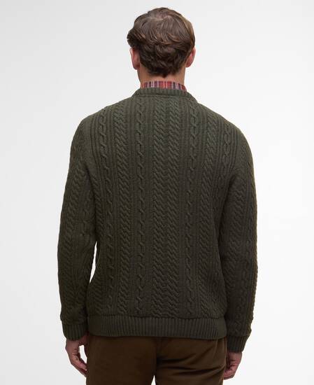 Lowfen Cable-Knit Jumper Olive