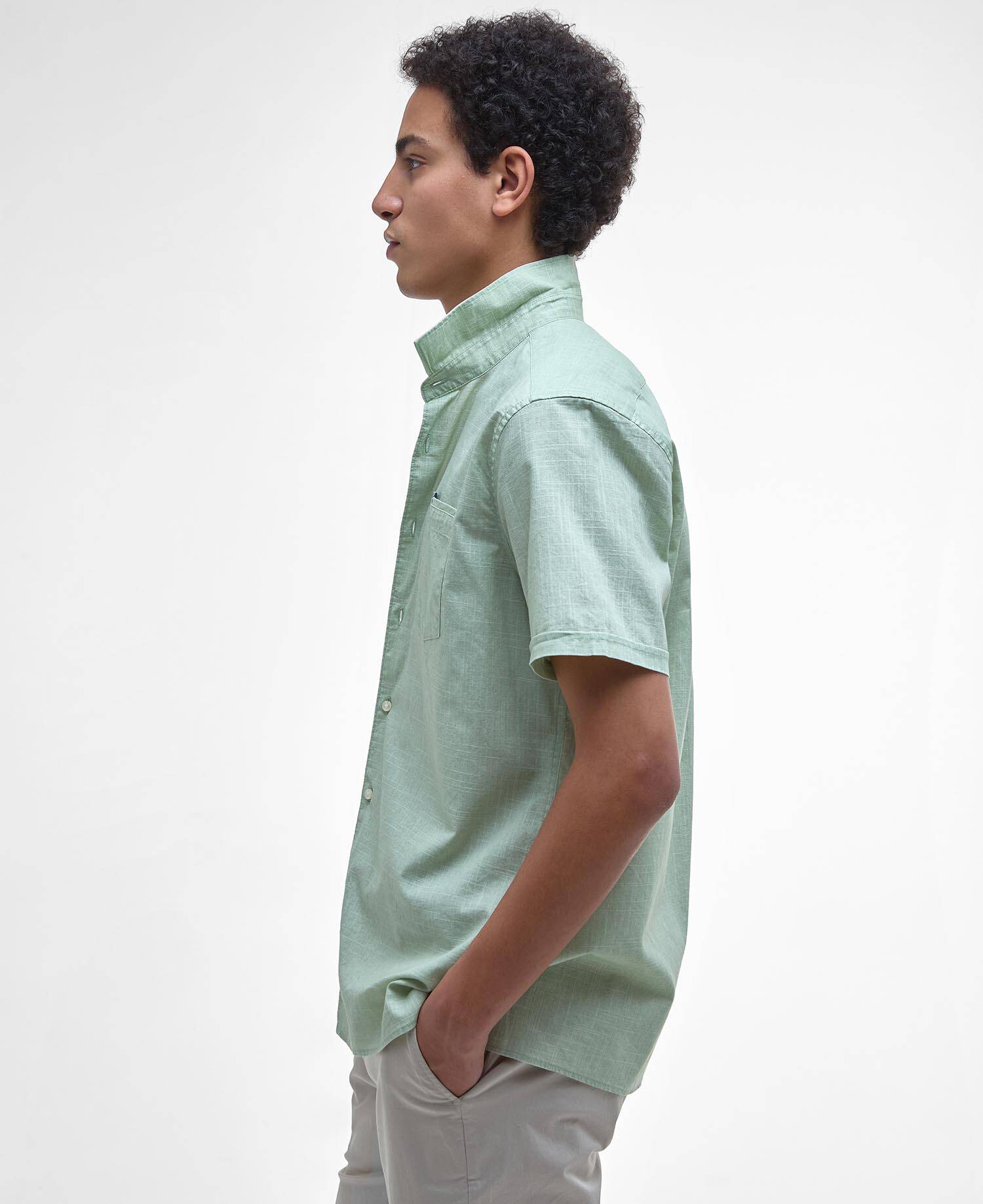 Pigment Dye Slub Short-Sleeved Shirt image number 3