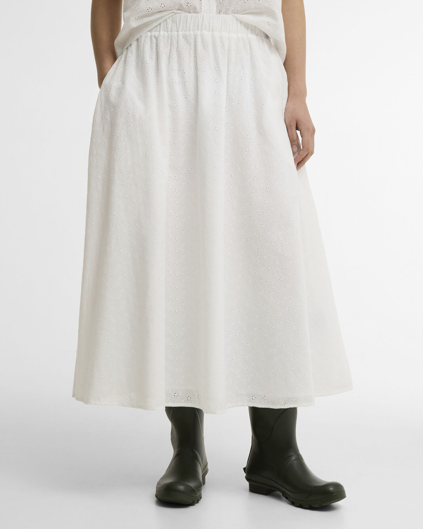 Melody Midi Skirt White